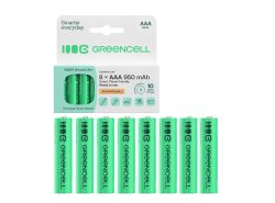 8x Batterie Ricaricabili AAA R3 950mAh Ni-MH Pile Green Cell