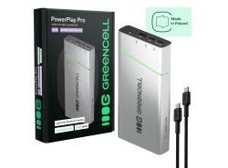 Powerbank Greencell PowerPlay Pro 20800mAh 65W – ricarica rapida, PD, Ultra Charge, produzione in Polonia